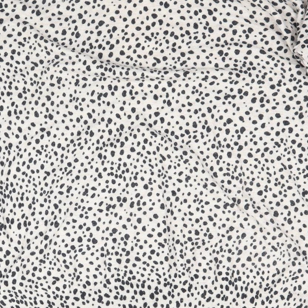 George Womens Beige Polka Dot Knit Cardigan Jumper Size 16