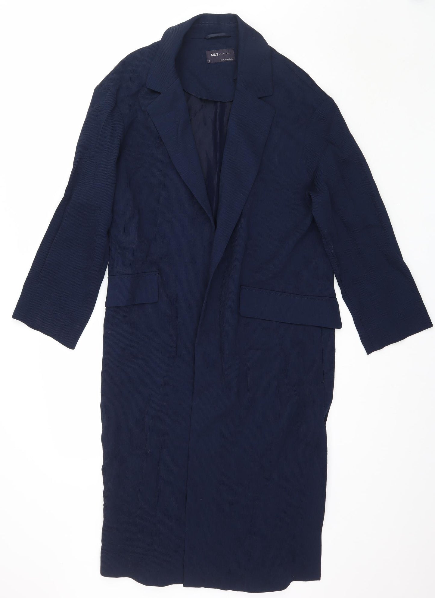 Marks and Spencer Womens Blue   Jacket  Size 14  - Ribbed