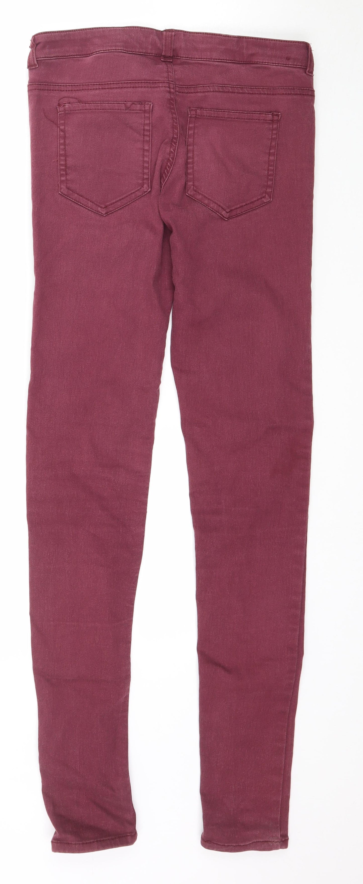 H&M Womens Red  Denim Skinny Jeans Size 10 L32 in
