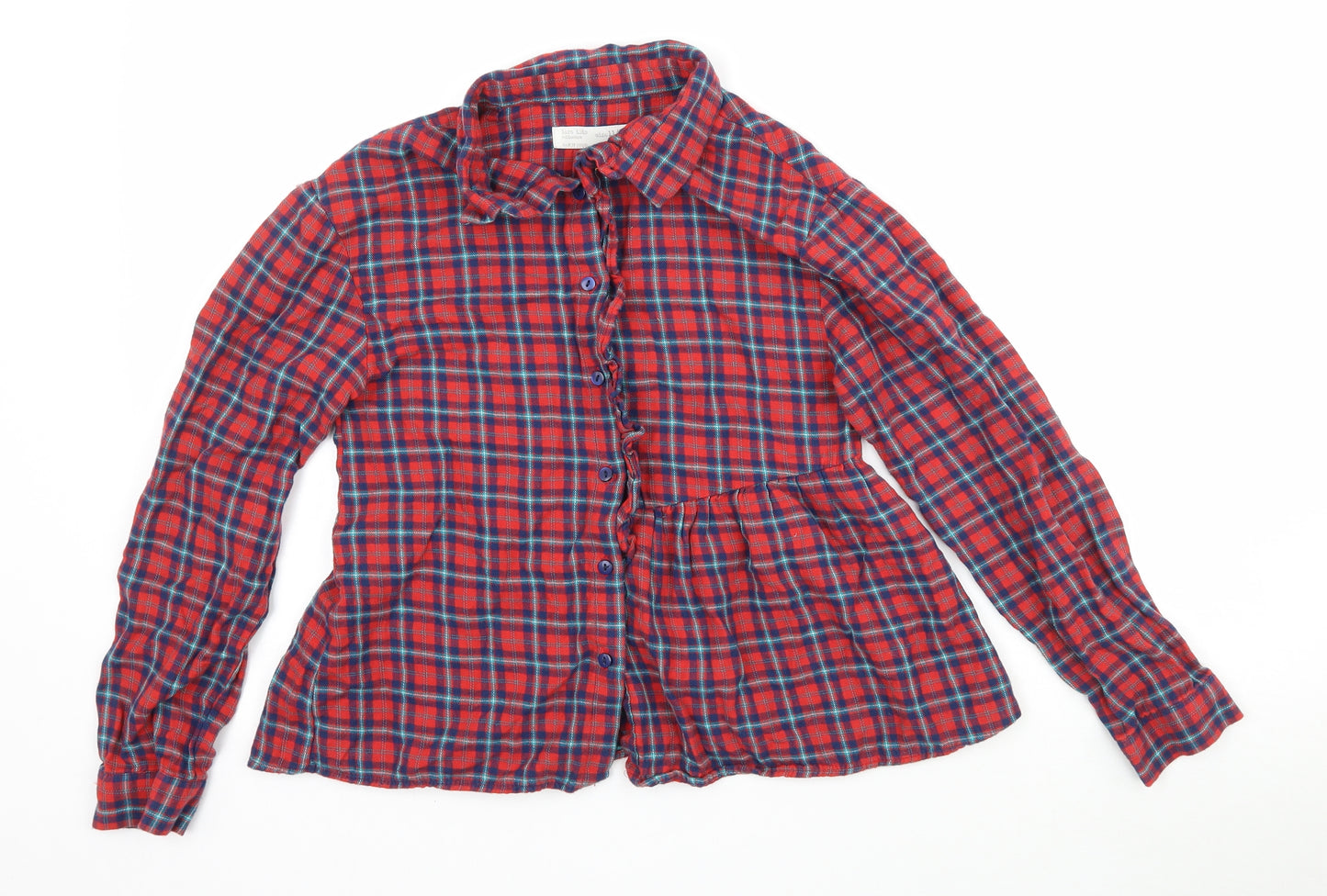 Zara kids Girls Multicoloured Plaid  Basic Button-Up Size 11-12 Years