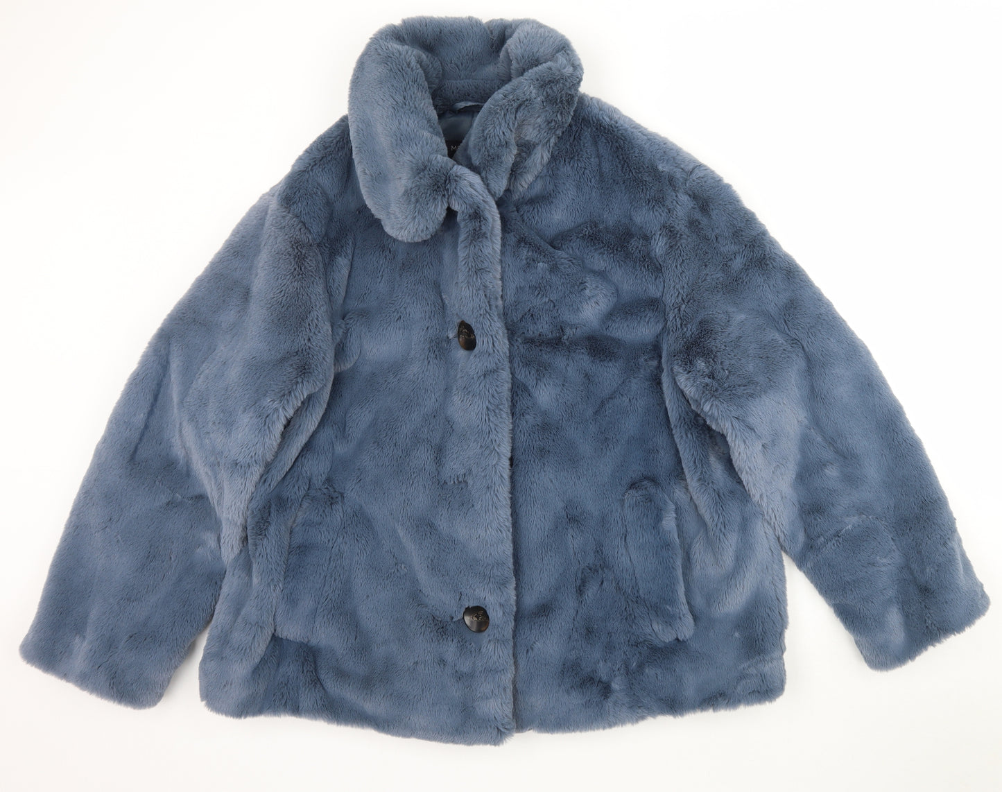 Marks and Spencer Womens Blue   Jacket  Size 18  - Fluffy