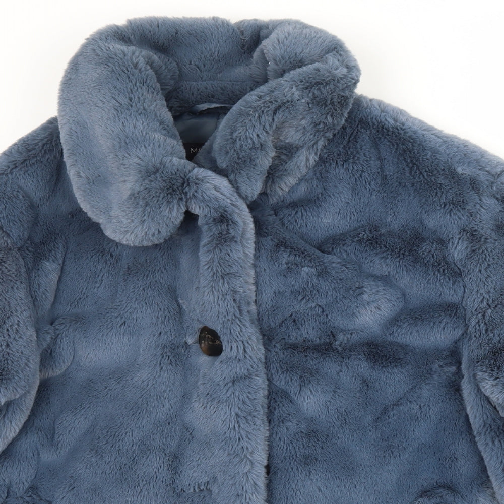 Marks and Spencer Womens Blue   Jacket  Size 18  - Fluffy