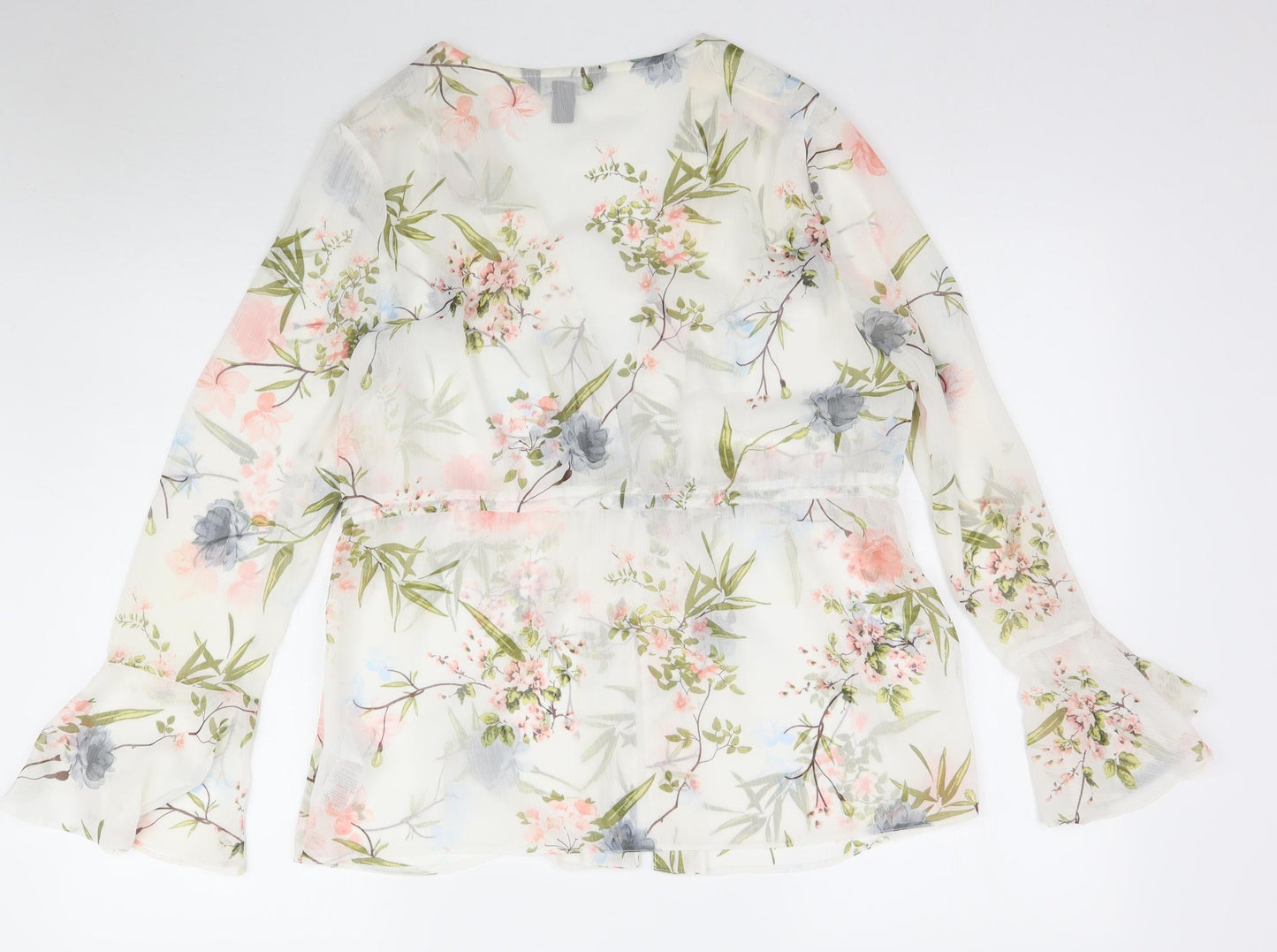 New Look Womens Ivory Floral  Basic Blouse Size 12