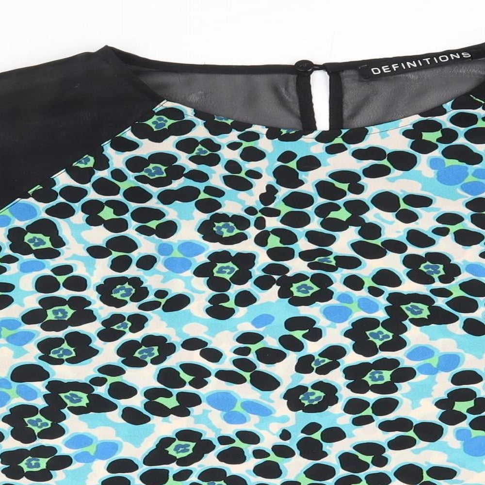 Definitions Womens Multicoloured Floral Mesh Cropped Blouse Size 22