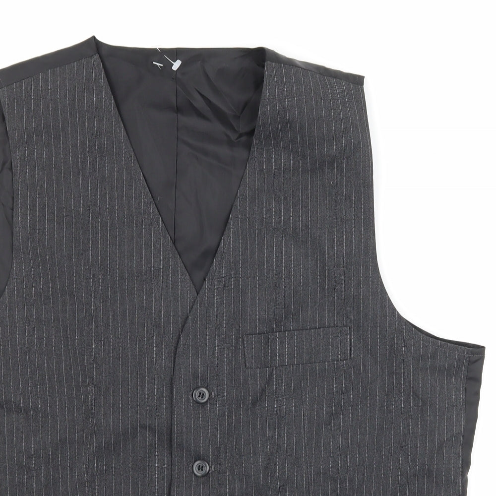 Cedarwood Mens Grey Striped   Suit Waistcoat Size 44