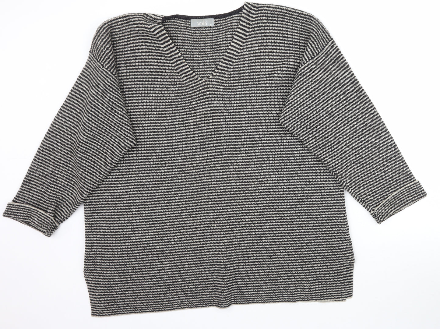 Wallis Womens Multicoloured Striped Knit Pullover Jumper Size 16