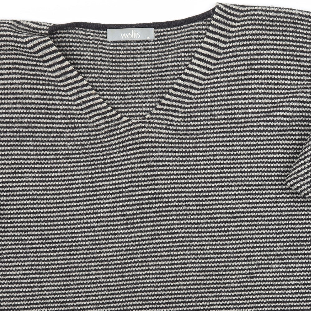 Wallis Womens Multicoloured Striped Knit Pullover Jumper Size 16