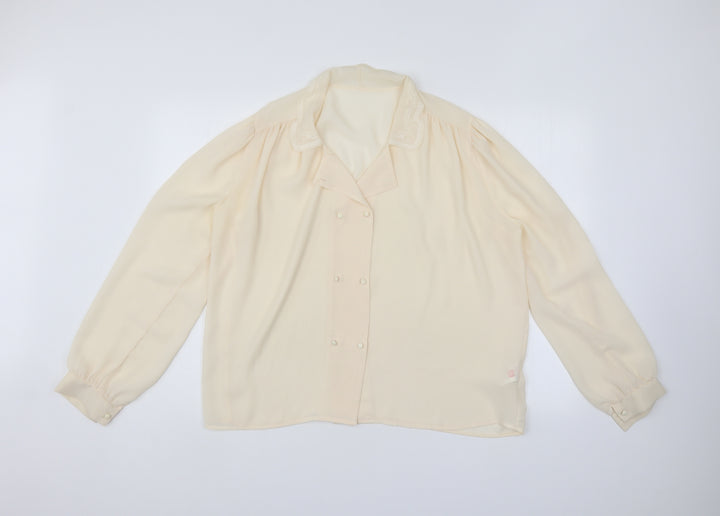 St Bernamrd Womens Ivory Basic Button-Up Size 18