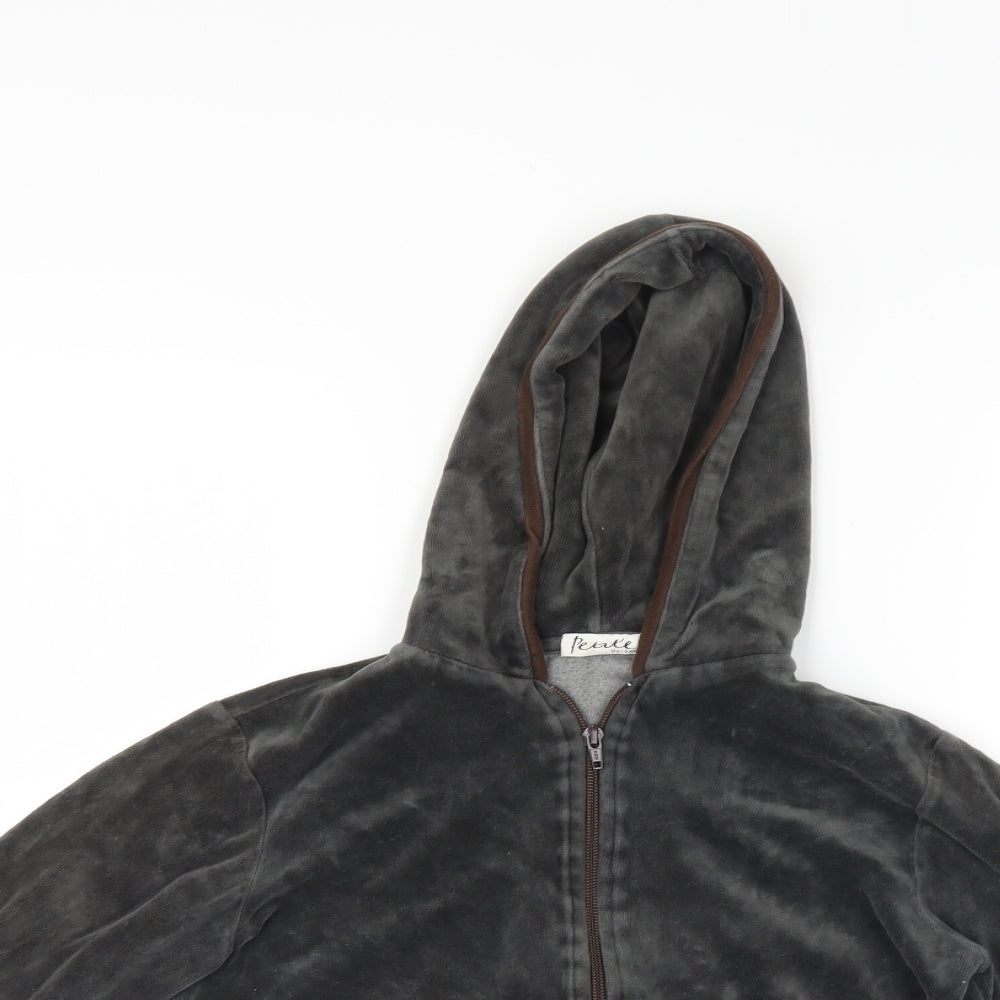 Petite Womens Grey   Full Zip Hoodie Size 10