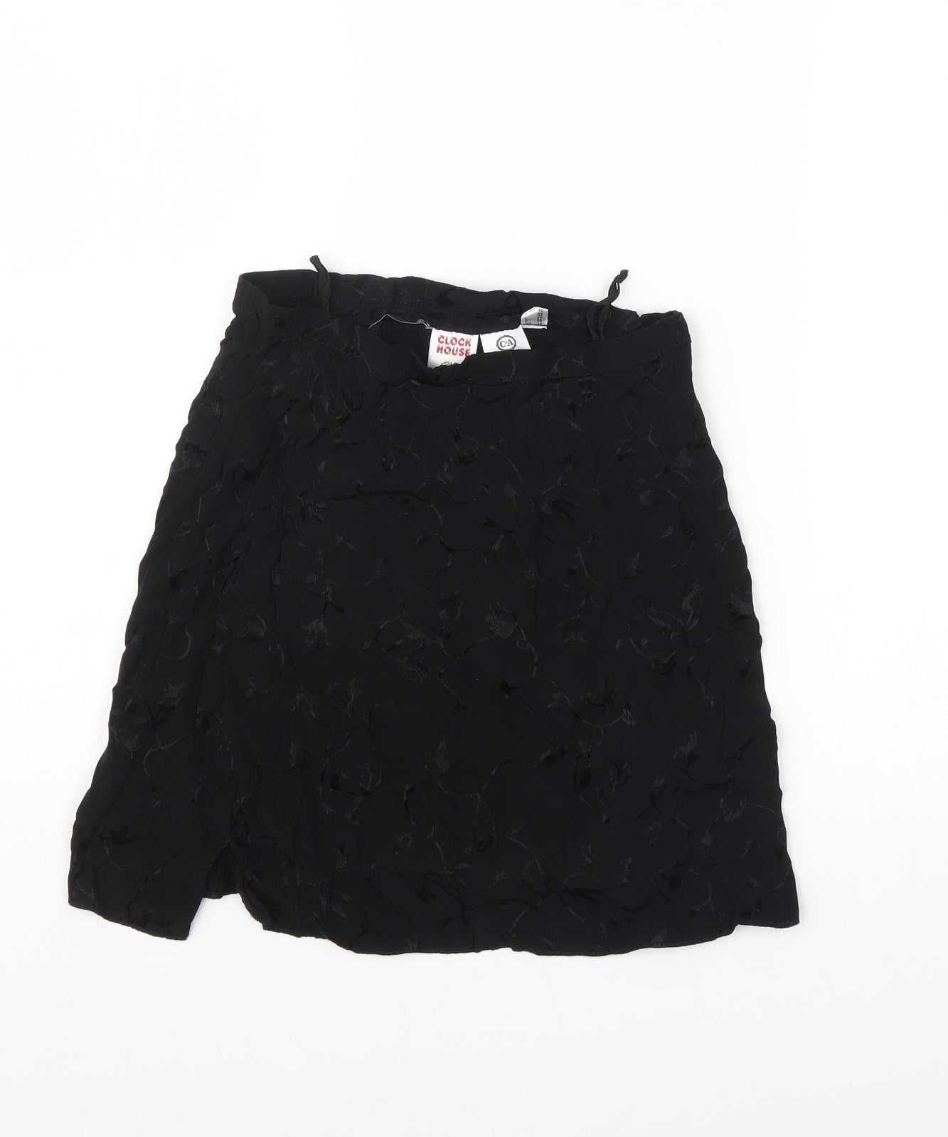 Clock House Womens Black Floral  Mini Skirt Size 10