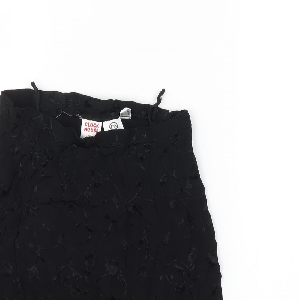 Clock House Womens Black Floral  Mini Skirt Size 10