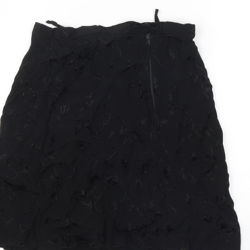 Clock House Womens Black Floral  Mini Skirt Size 10