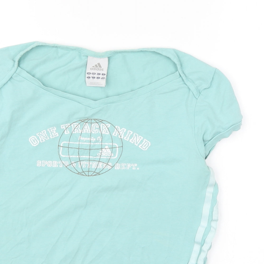 adidas Womens Green   Jersey T-Shirt Size 14