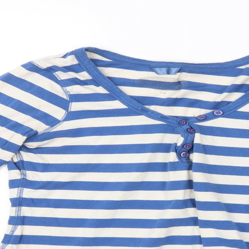 Seconda Womens Blue Striped  Pullover Jumper Size 14