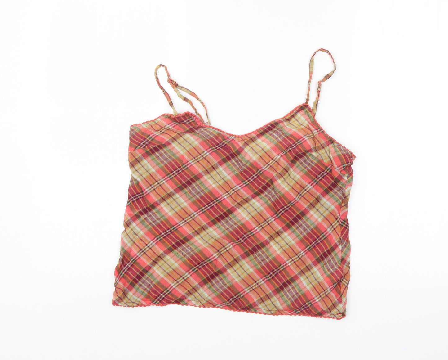Preworn Womens Multicoloured Check  Camisole Blouse Size 10