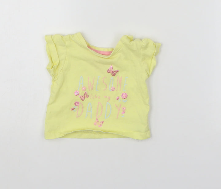 Primark Baby Yellow Basic T-Shirt Size 0-3 Months