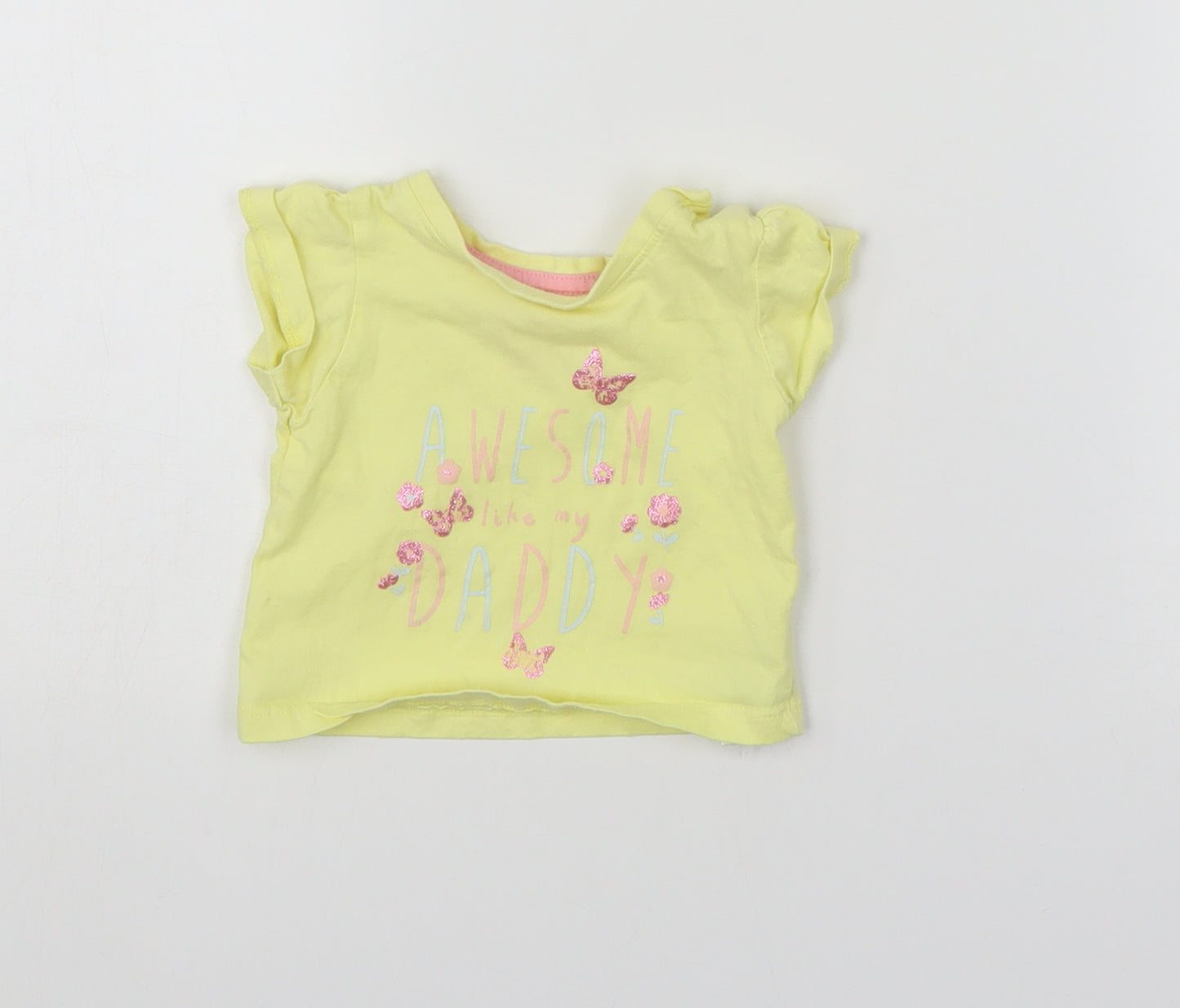 Primark Baby Yellow   Basic T-Shirt Size 0-3 Months