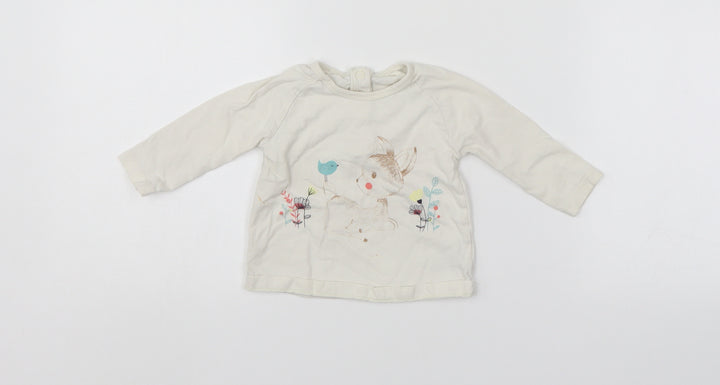 Pep & Co Girls White Pullover Jumper Size 3-6 Months