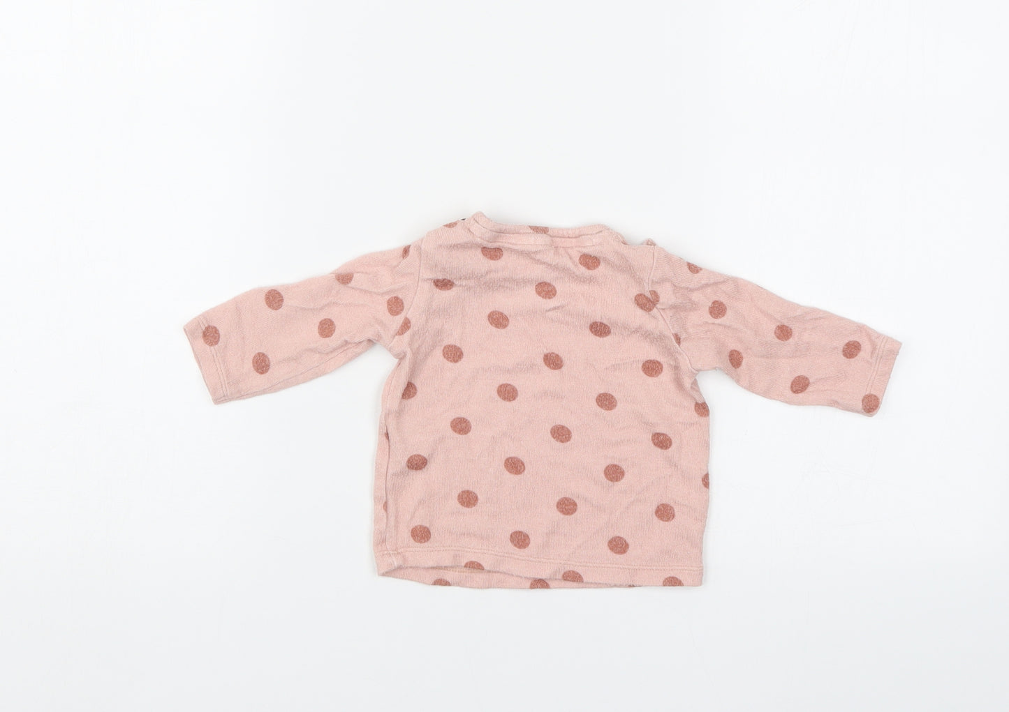 F&F Girls Pink Polka Dot  Pullover Jumper Size 0-3 Months