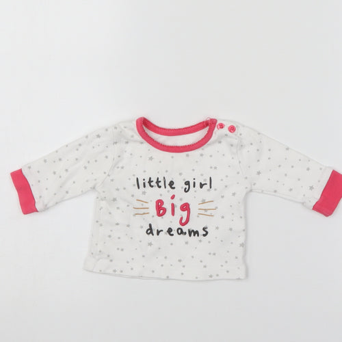 Primark Girls White   Pullover Jumper Size 0-3 Months