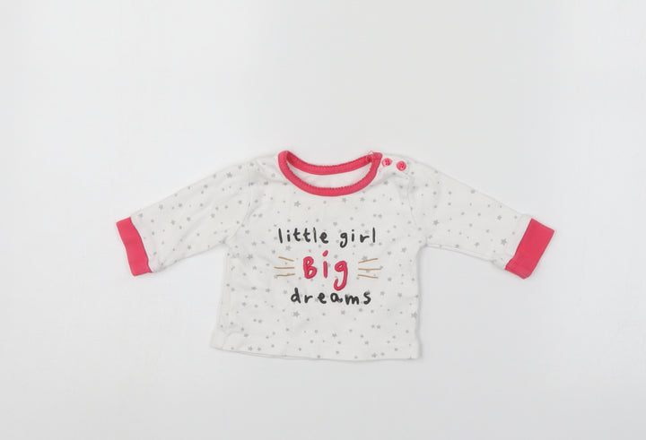 Primark Girls White Pullover Jumper Size 0-3 Months