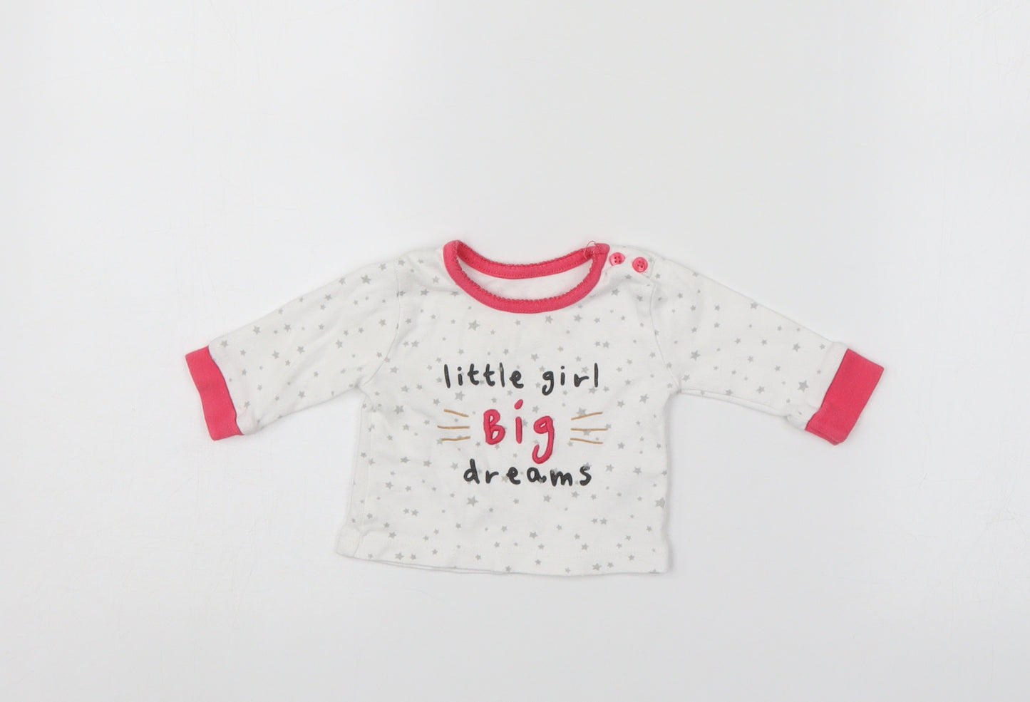 Primark Girls White   Pullover Jumper Size 0-3 Months