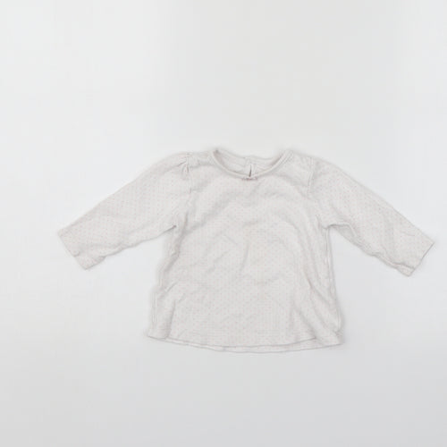 George Girls White Spotted  Pullover Jumper Size 3-6 Months