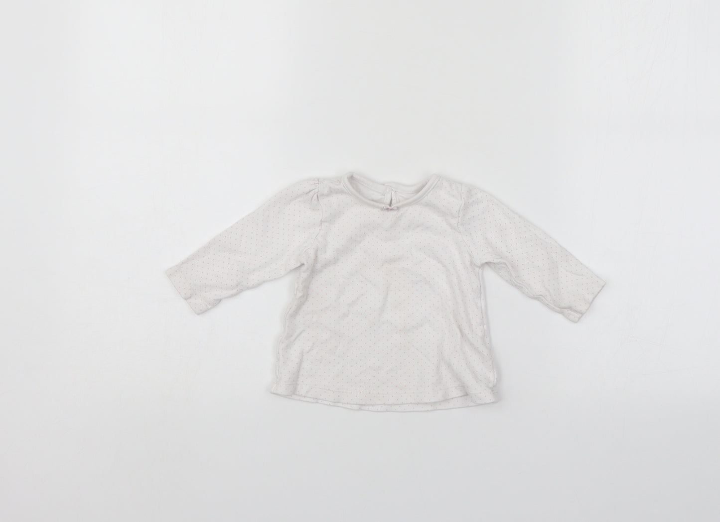 George Girls White Spotted  Pullover Jumper Size 3-6 Months