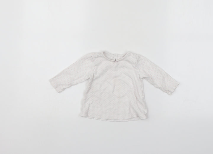 George Girls White Spotted  Pullover Jumper Size 3-6 Months