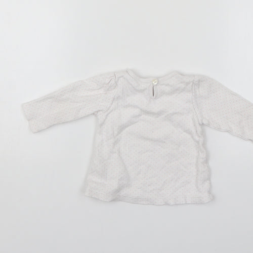 George Girls White Spotted  Pullover Jumper Size 3-6 Months