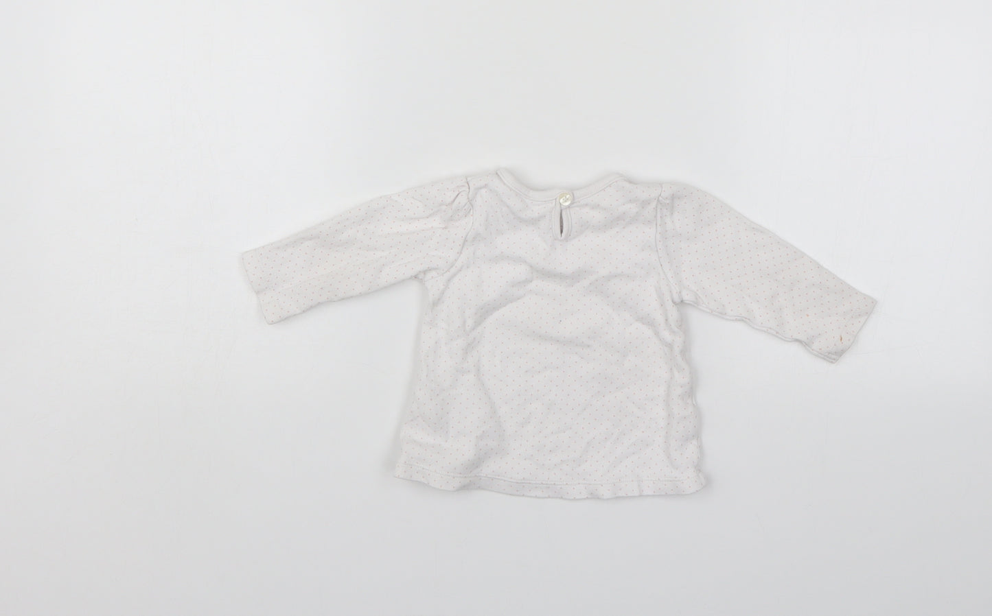 George Girls White Spotted  Pullover Jumper Size 3-6 Months