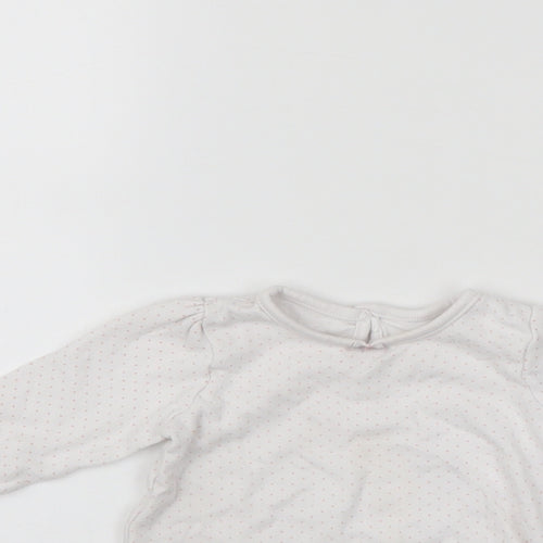 George Girls White Spotted  Pullover Jumper Size 3-6 Months