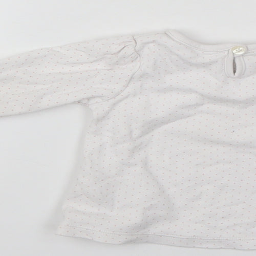 George Girls White Spotted  Pullover Jumper Size 3-6 Months