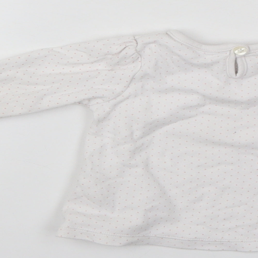 George Girls White Spotted  Pullover Jumper Size 3-6 Months