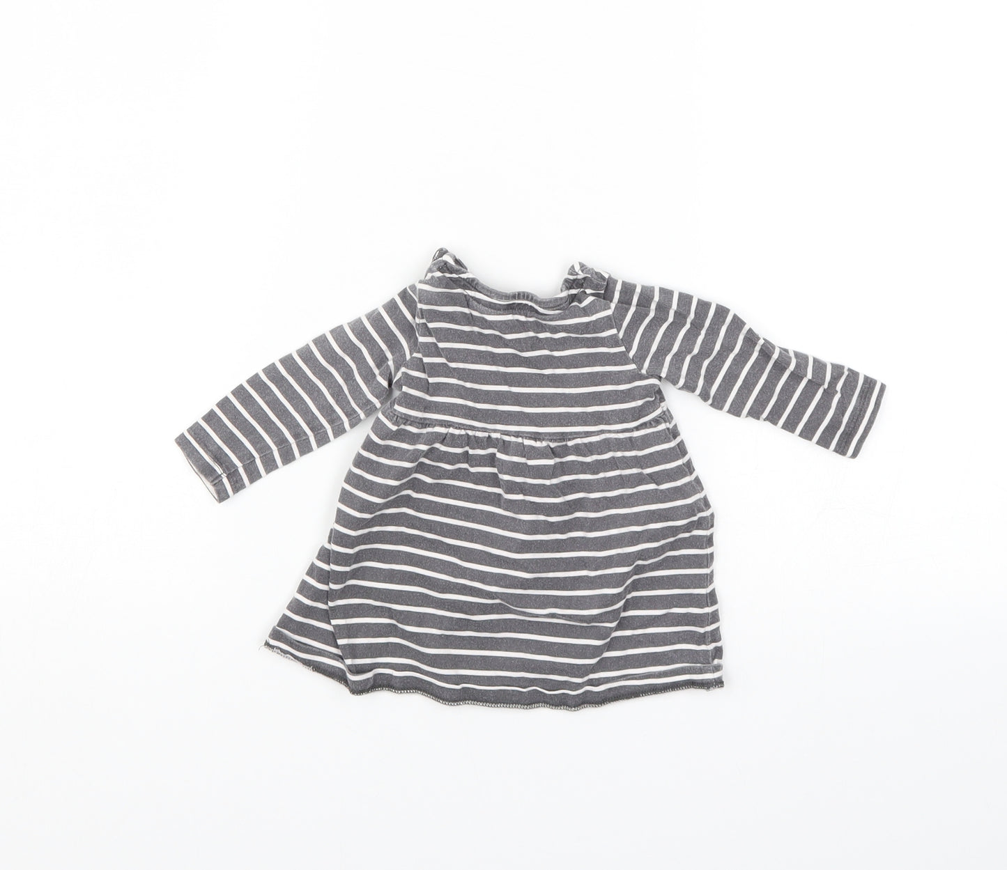 F&F Girls Grey Striped  Shift  Size 0-3 Months