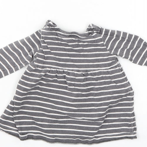F&F Girls Grey Striped  Shift  Size 0-3 Months