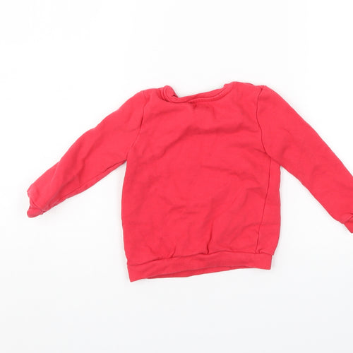 Preworn Girls Red   Pullover Sweatshirt Size 2-3 Years