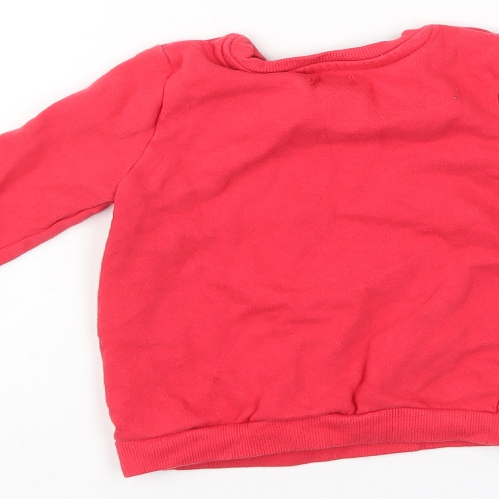 Preworn Girls Red   Pullover Sweatshirt Size 2-3 Years
