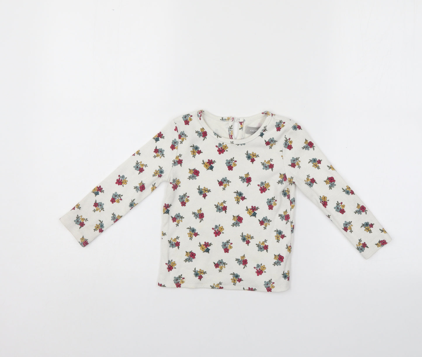 Primark Girls White Floral  Pullover Jumper Size 18-24 Months