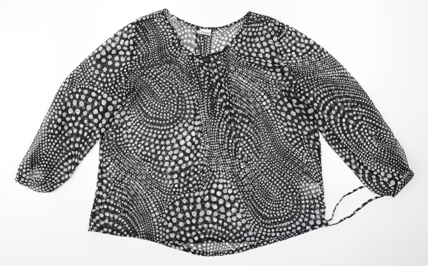 Damart Womens Black Polka Dot  Basic Blouse Size 20