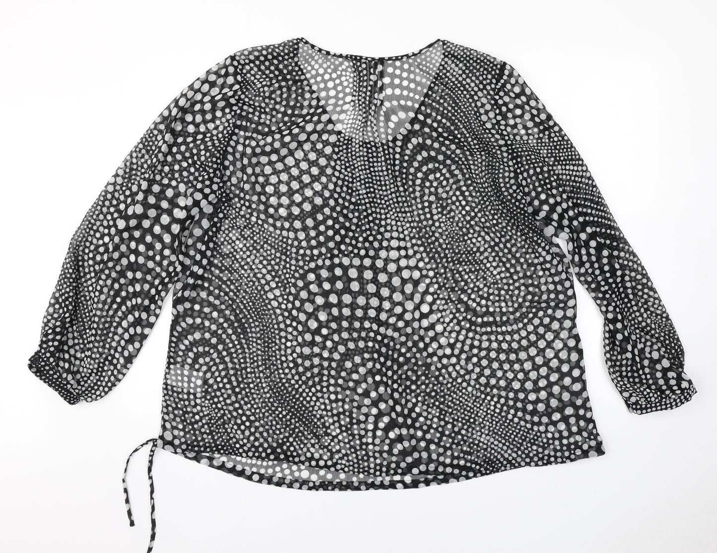 Damart Womens Black Polka Dot  Basic Blouse Size 20