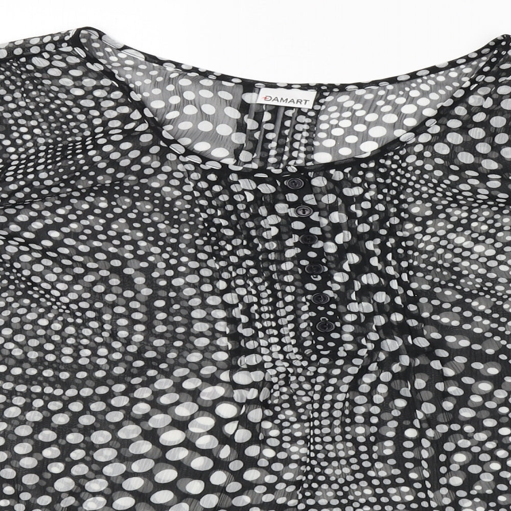 Damart Womens Black Polka Dot  Basic Blouse Size 20