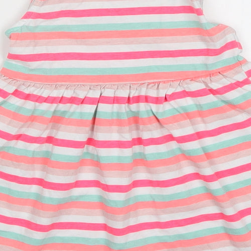 Primark Girls Pink Striped  Skater Dress  Size 9-12 Months