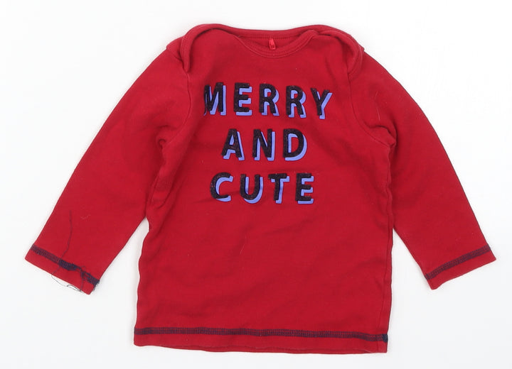 George Boys Red Solid Cami Pyjama Top Size 9-12 Months - Merry and Cute