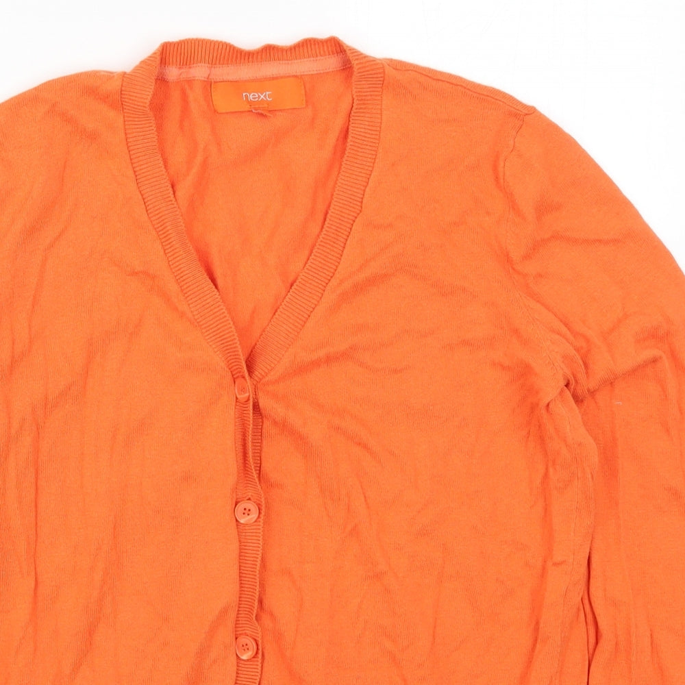 NEXT Womens Orange  Knit Cardigan Jumper Size 10