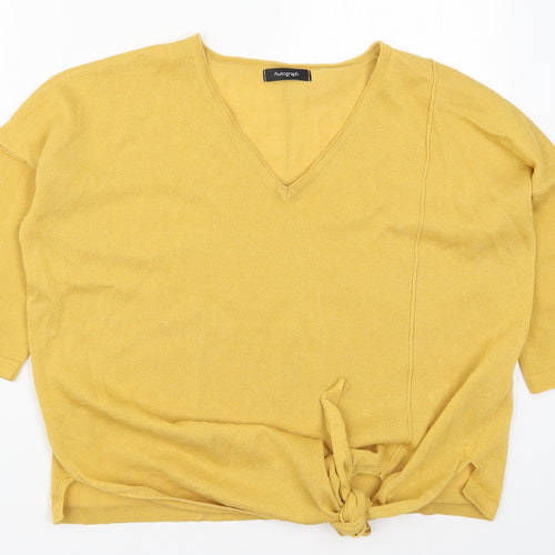 Marks and Spencer Womens Yellow  Knit Pullover Jumper Size 10