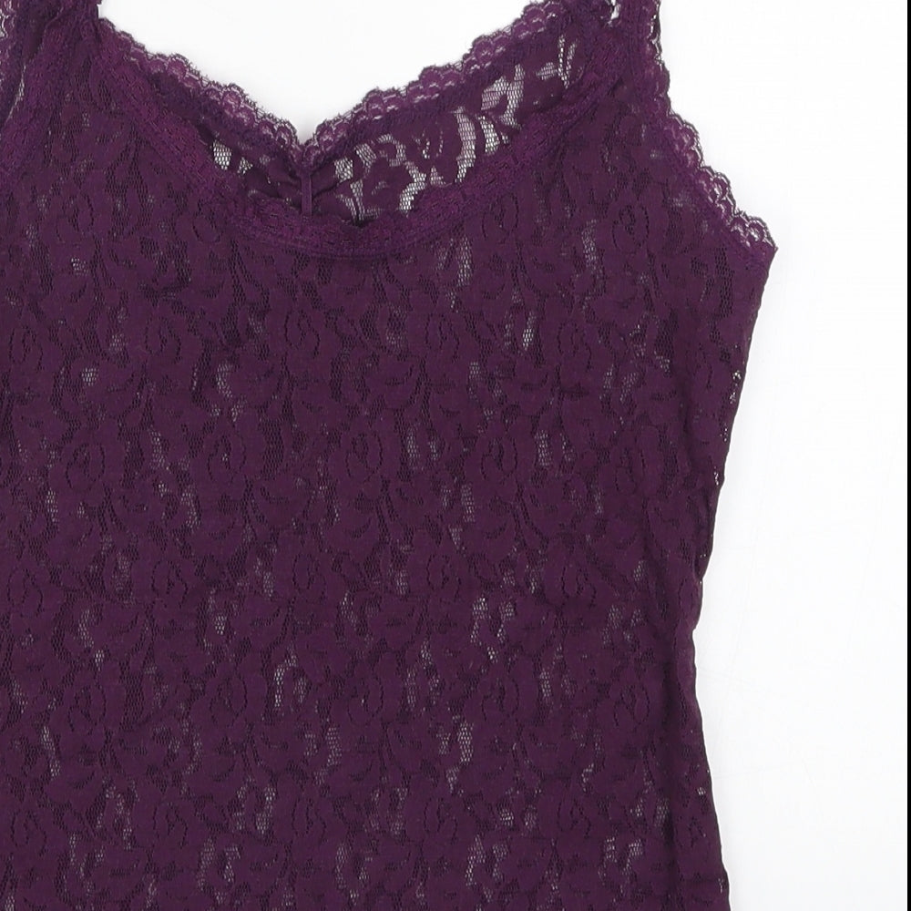 BHS Womens Purple  Lace Camisole Tank Size 10