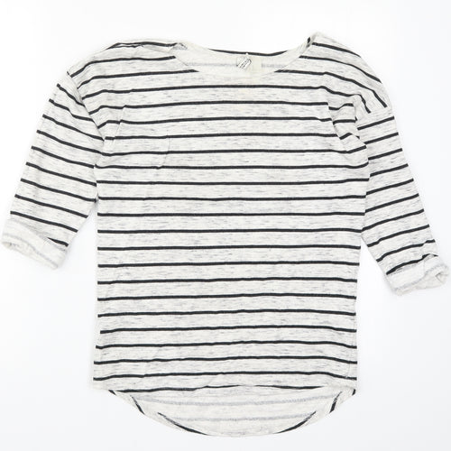 H&M Womens Grey Striped  Pullover Sweatshirt Size S