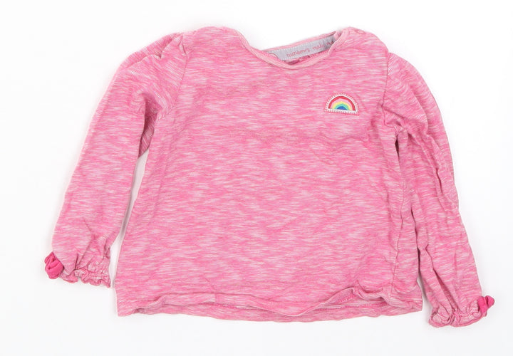 F&F Girls Pink   Basic T-Shirt Size 9-12 Months  - Rainbow