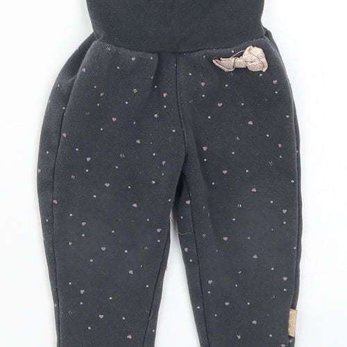 Cool Club Girls Grey Polka Dot  Sweatpants Trousers Size 9 Months  - Love hEarts
